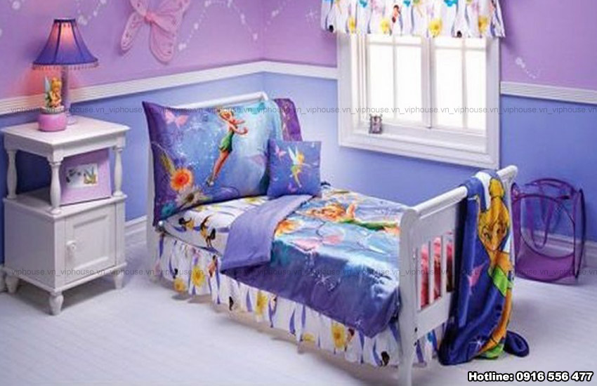 Thiết kế phòng ngủ bé gái với 6 ý tưởng giấy dán tường